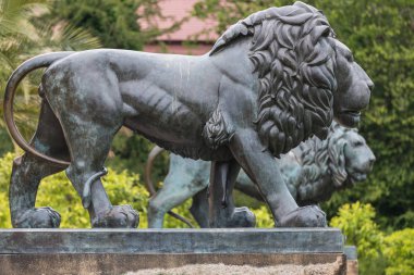 aslan heykeli önünde kırmızı kale, Mannheim Pueckler kötü Muskau Almanya
