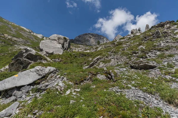 Úžasná Krajina Hdr Vysokohorské Trati Přes Průsmyk Gemmi Švýcarsku Evropa — Stock fotografie