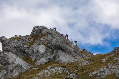 Engelberg İsviçre Alpleri'nde, mount Brunni üzerinde yaz tırmanışı