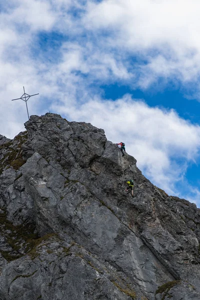 Lezení Mount Brunni Engelbergu Švýcarských Alpách Létě — Stock fotografie