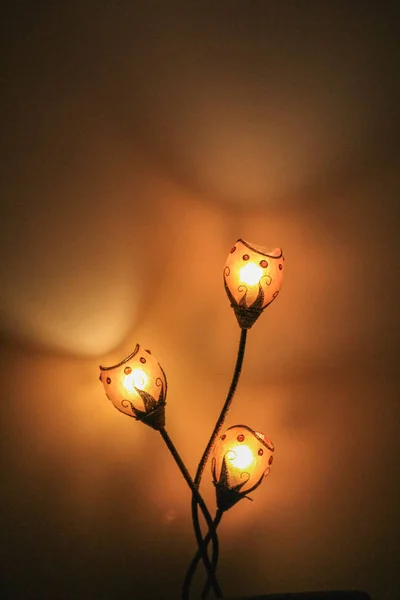 Makro Três Lâmpada Luz Com Fundo Borrado Suíça — Fotografia de Stock