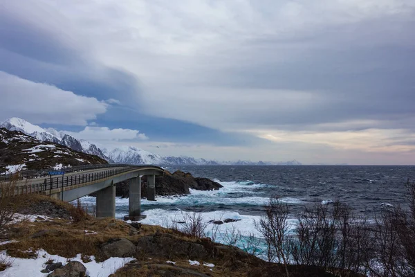 Όμορφη Θέα Των Νήσων Lofoten Στη Νορβηγία Χειμερινή Ώρα — Φωτογραφία Αρχείου