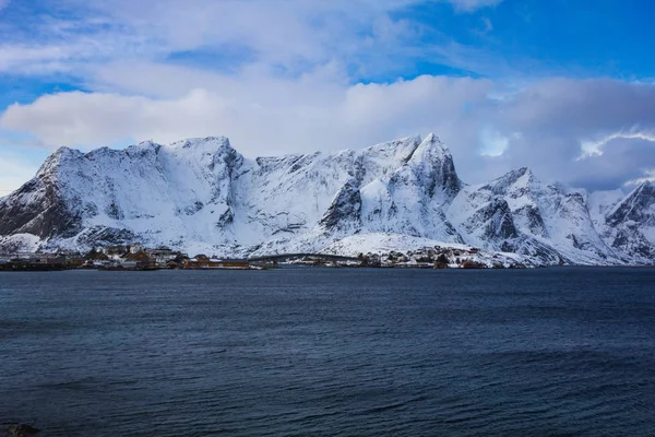 Güzel Manzara Kış Zaman Norveç Lofoten Adaları — Stok fotoğraf