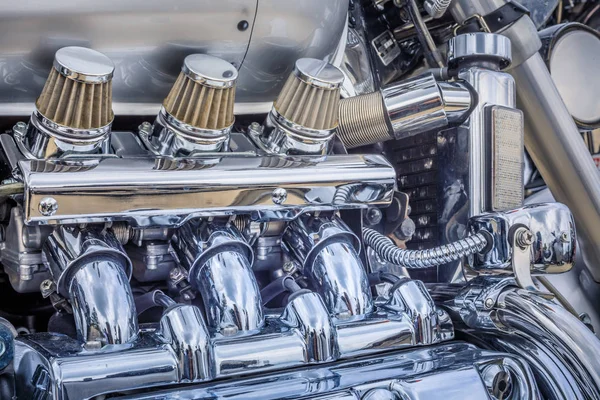 bir büyük motosiklet krom motor, İsviçre yakın çekim