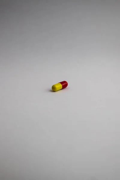 Pill Red Yellow Color White Background Medicine — Stock Photo, Image