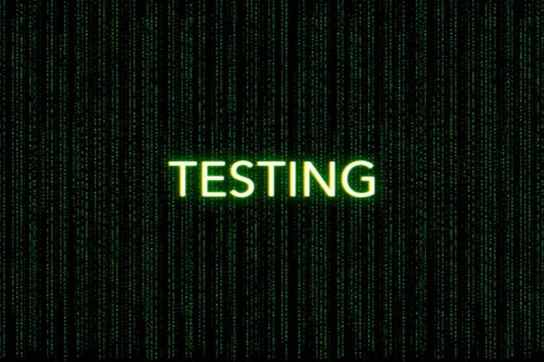 testing, keyword of scrum, on a green matrix background
