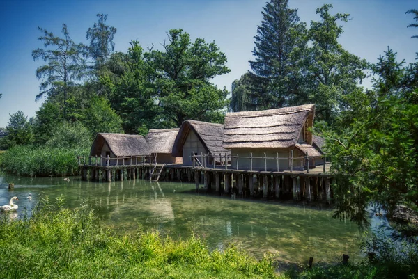 Old Straw Houses Bally Park Schoenenwerd Switzerland — Stock Photo, Image