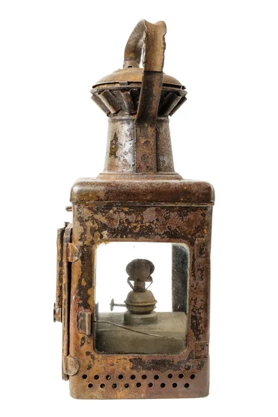 Old Rusty Lamp White Background Isolated — Stock Photo, Image