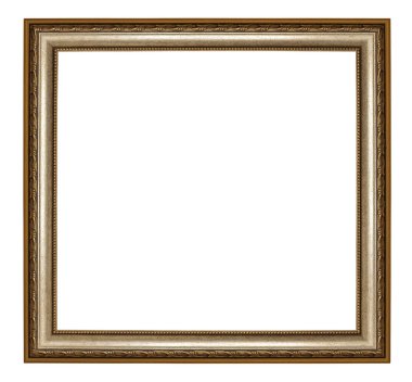 İzole beyaz bir arka plan üzerinde Vintage kare altın çerçeve