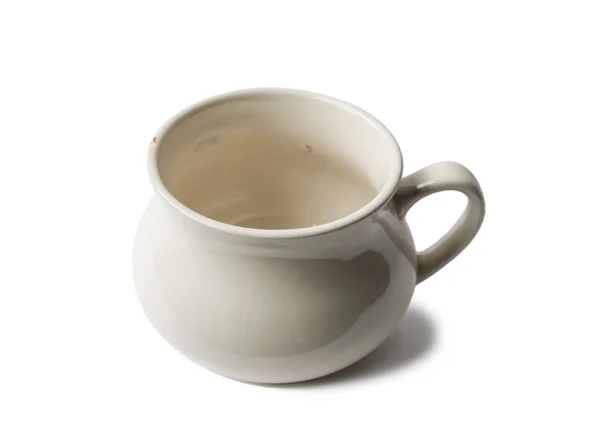 Стара Порцелянова Порожня Чашка Білому Фоні Ізольована — стокове фото