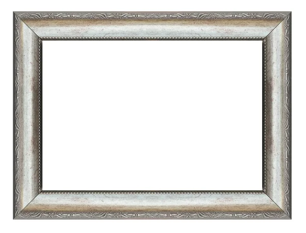 Silver Rectangle Frame White Background Isolated — Stock Photo, Image