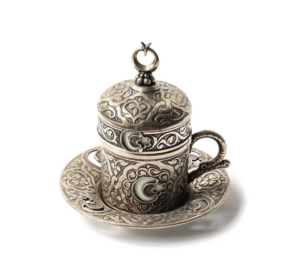 Traditional Turkish Coffee Cup White Background Isolated — Stock Photo, Image