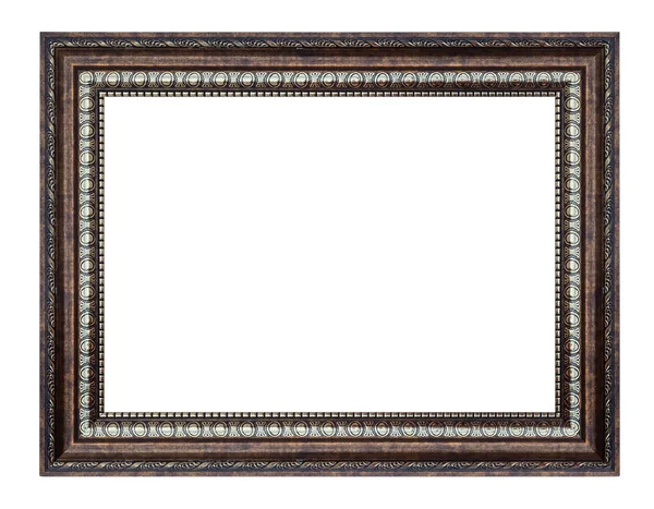 Brown Golden Rectangle Frame White Background Isolated — Stock Photo, Image