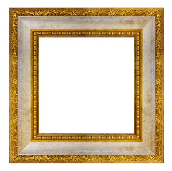 Vintage Gouden Frame Een Witte Achtergrond Geïsoleerd — Stockfoto