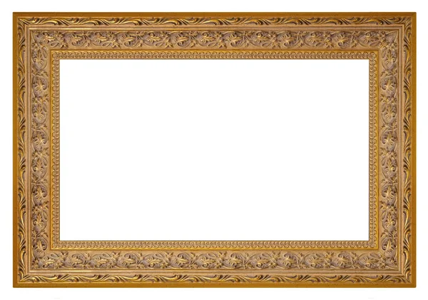 Vintage Rechthoek Gouden Frame Een Witte Achtergrond Geïsoleerd — Stockfoto
