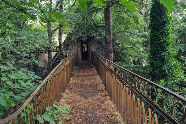 Bridge Old Gothic House Forest — Stock Photo, Image