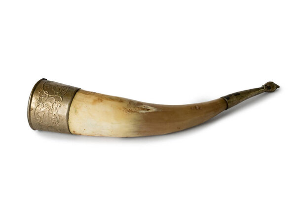 Drinking horn isolated on white background