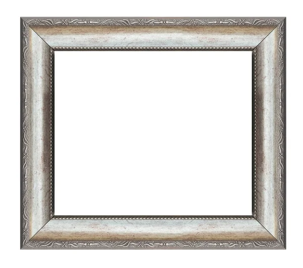 Silver Square Frame White Background Isolated — Stock Photo, Image