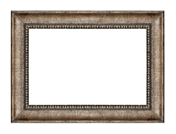 Vintage Rectangle Golden Frame White Background Isolated Royalty Free Stock Images