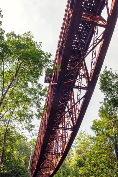 Fond Chemin Fer Pont Fer Dans Forêt — Photo