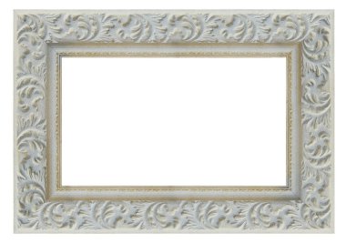 izole beyaz bir arka plan üzerinde beyaz dikdörtgen vintage çerçeve