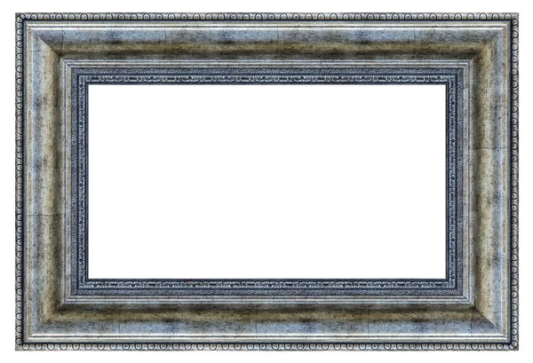 Cornice Argento Sfondo Bianco Isolata — Foto Stock