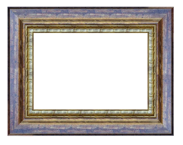 Quadro Marrom Dourado Sobre Fundo Branco Isolado — Fotografia de Stock