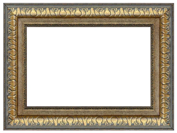 Vintage Gouden Frame Een Witte Achtergrond Geïsoleerd — Stockfoto