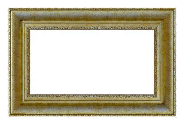 Vintage Gouden Frame Een Witte Achtergrond Geïsoleerd — Stockfoto