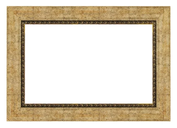 Vintage Golden Frame White Background Isolated — Stock Photo, Image