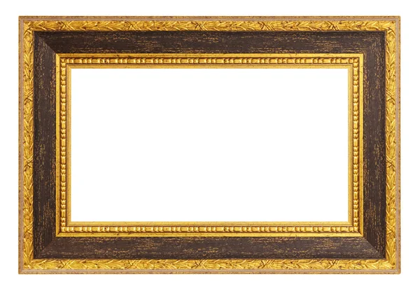 Vintage Gouden Frame Een Witte Achtergrond Geïsoleerd — Stockfoto