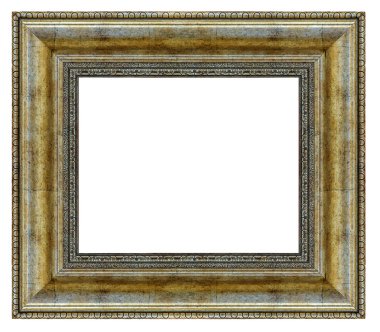 İzole beyaz bir arka plan üzerinde Vintage altın çerçeve