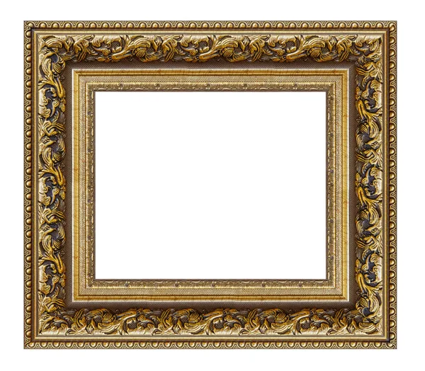 Goldener Rahmen Auf Weißem Hintergrund Isoliert — Stockfoto