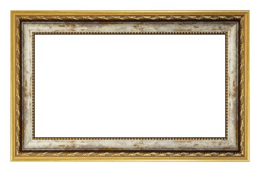 İzole beyaz bir arka plan üzerinde Vintage altın çerçeve