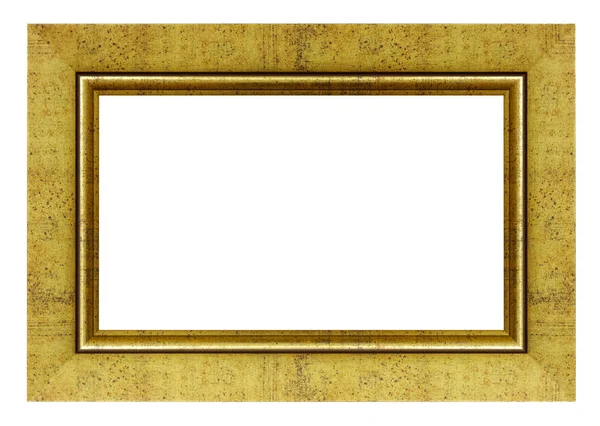 Vintage Golden Frame White Background Isolated — Stock Photo, Image