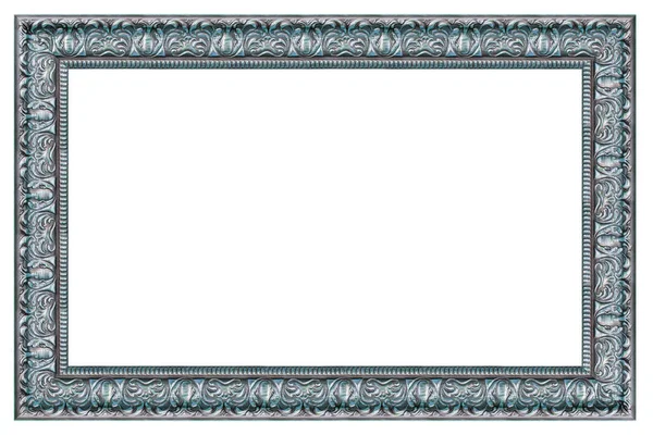 Vintage Zilveren Frame Een Witte Achtergrond Geïsoleerd — Stockfoto