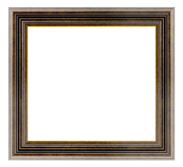 Vintage Houten Frame Een Witte Achtergrond Geïsoleerd — Stockfoto