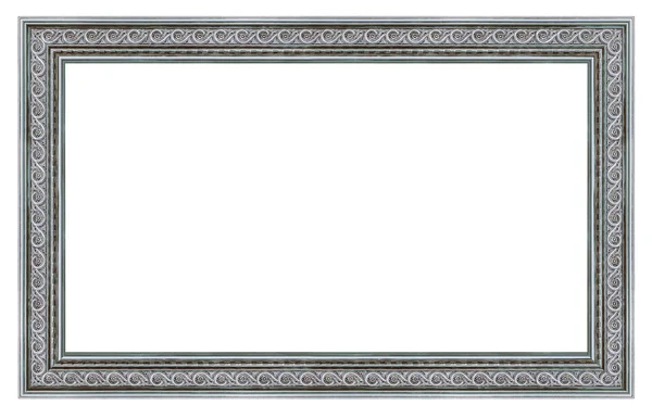 Старовинна Срібна Рамка Білому Тлі Ізольована — стокове фото