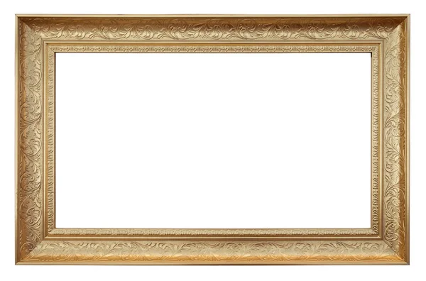 Vintage Gouden Frame Een Witte Achtergrond Geïsoleerd — Stockfoto