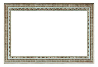 Vintage gümüş çerçeve izole beyaz bir arka plan üzerinde