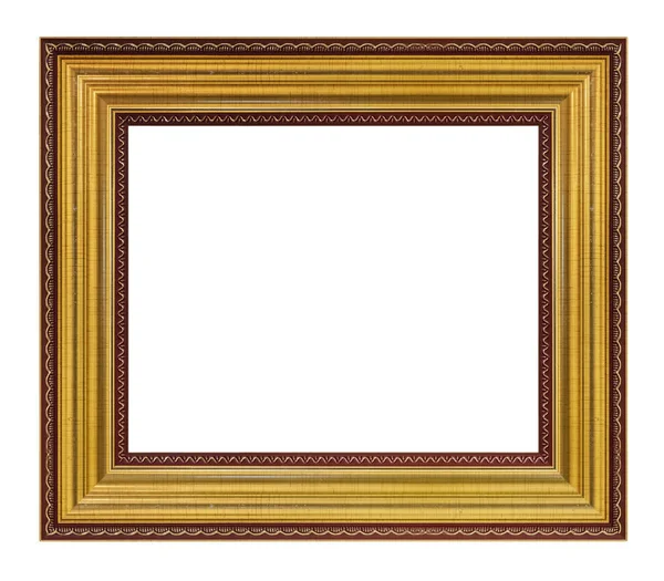 Vintage Golden Frame White Background Isolated — Stock Photo, Image