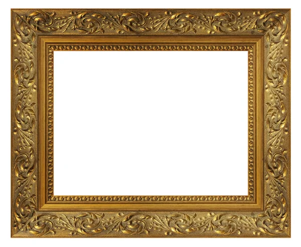 Vintage Golden Frame White Background Isolated — Stock Photo, Image