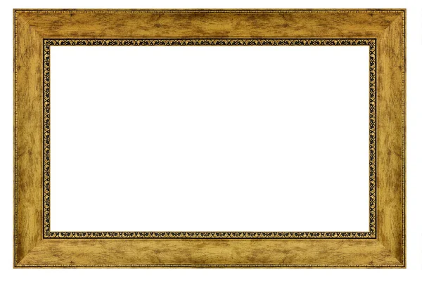 Vintage Gouden Frame Een Witte Achtergrond Geïsoleerd — Stockfoto