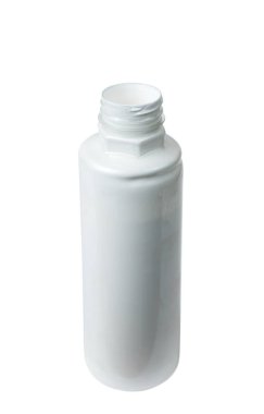 Plastik kap içinde izole beyaz arka plan beyaz akrilik boya