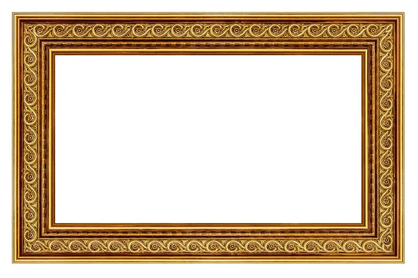 Vintage Gouden Frame Een Witte Achtergrond Geïsoleerd — Stockfoto