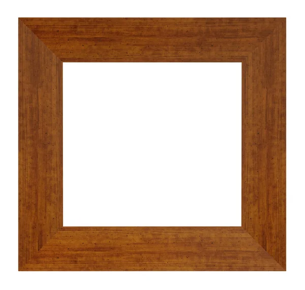 Vintage Brown Wooden Frame White Background Isolated — Stock Photo, Image