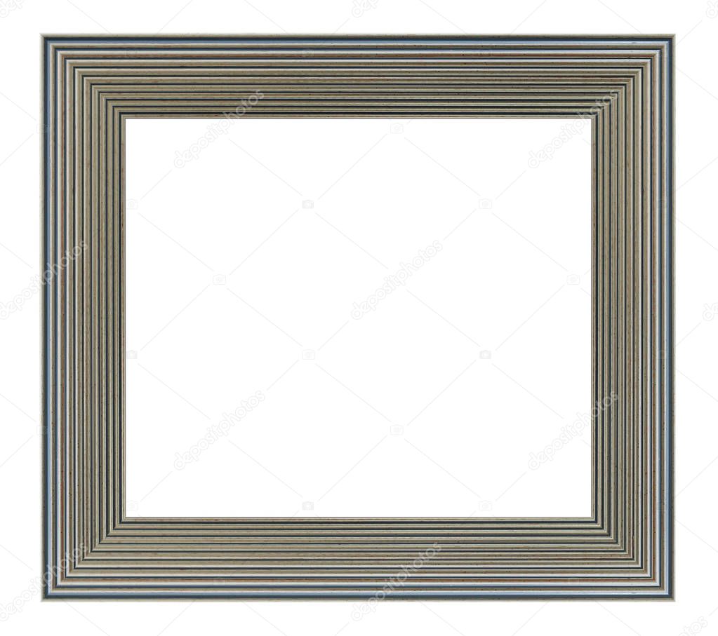 Vintage silver frame on a white background, isolated