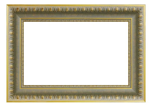 Vintage Gouden Frame Een Witte Achtergrond Geïsoleerd — Stockfoto