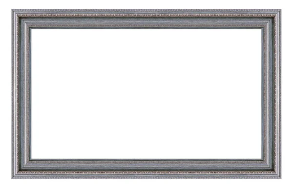 Vintage Silver Frame White Background Isolated — Stock Photo, Image