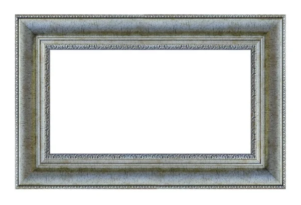 Vintage Silver Frame White Background Isolated — Stock Photo, Image